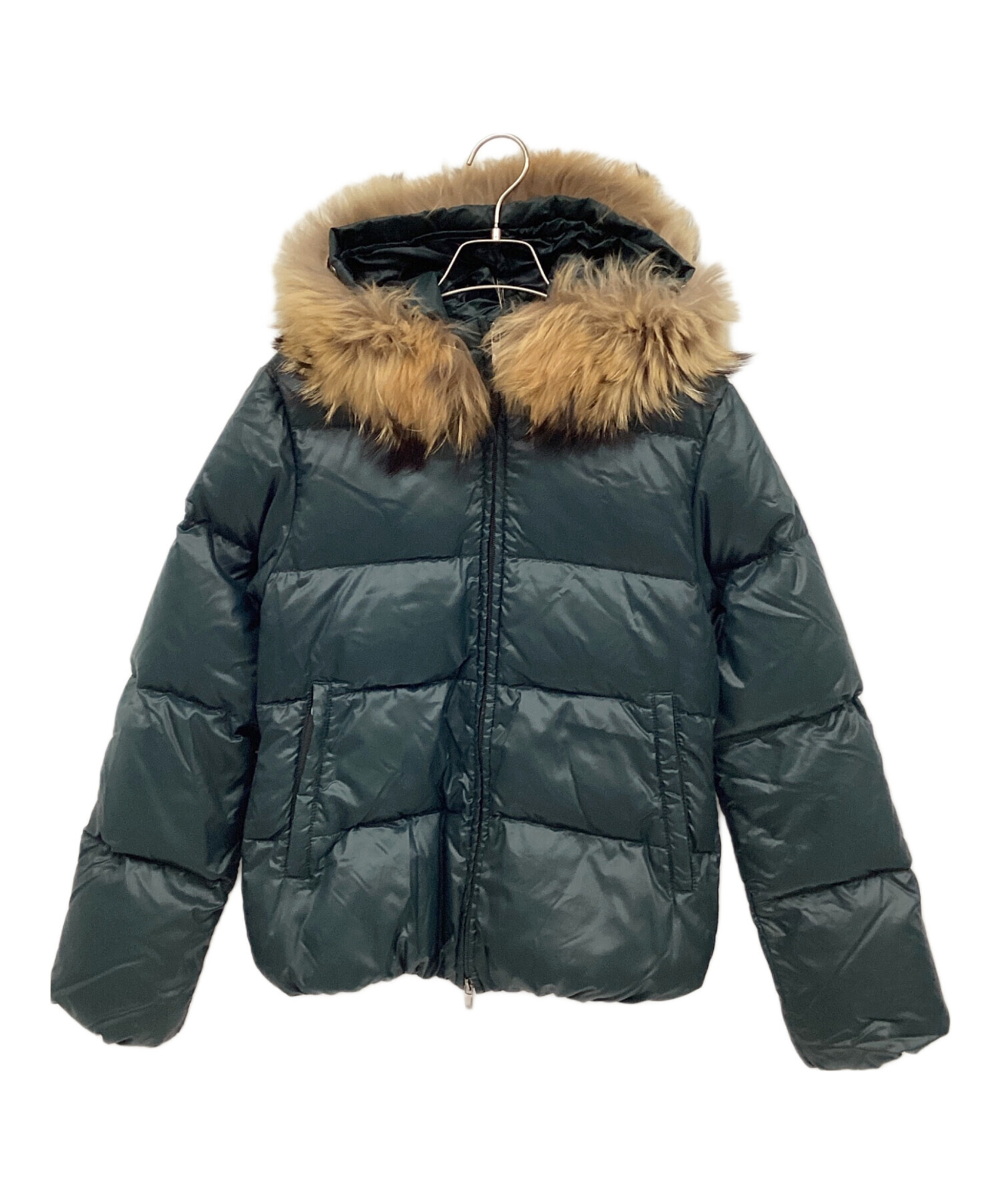 DUVETICA フード付きロングダウンジャケット 40サイズ グリーン 中古・古着通販】DUVETICA (デュベティカ) ダウンジャケット グリーン