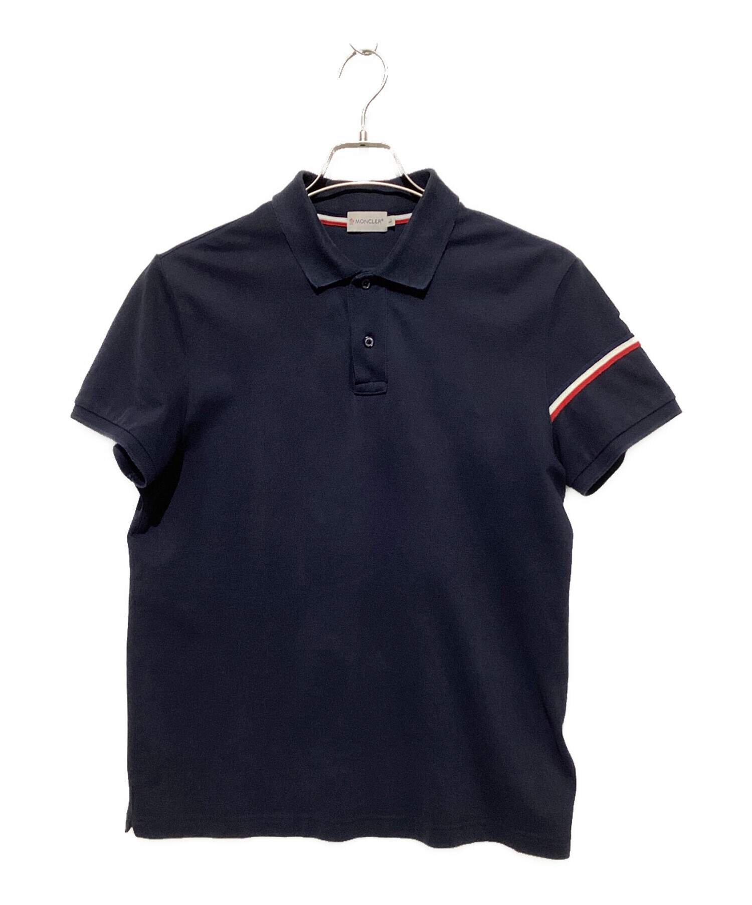 MONCLER 正規　モンクレール ポロシャツ Lサイズ ネイビー 古着 メンズ 中古・古着通販】MONCLER (モンクレール) ポロシャツ ネイビー サイズ