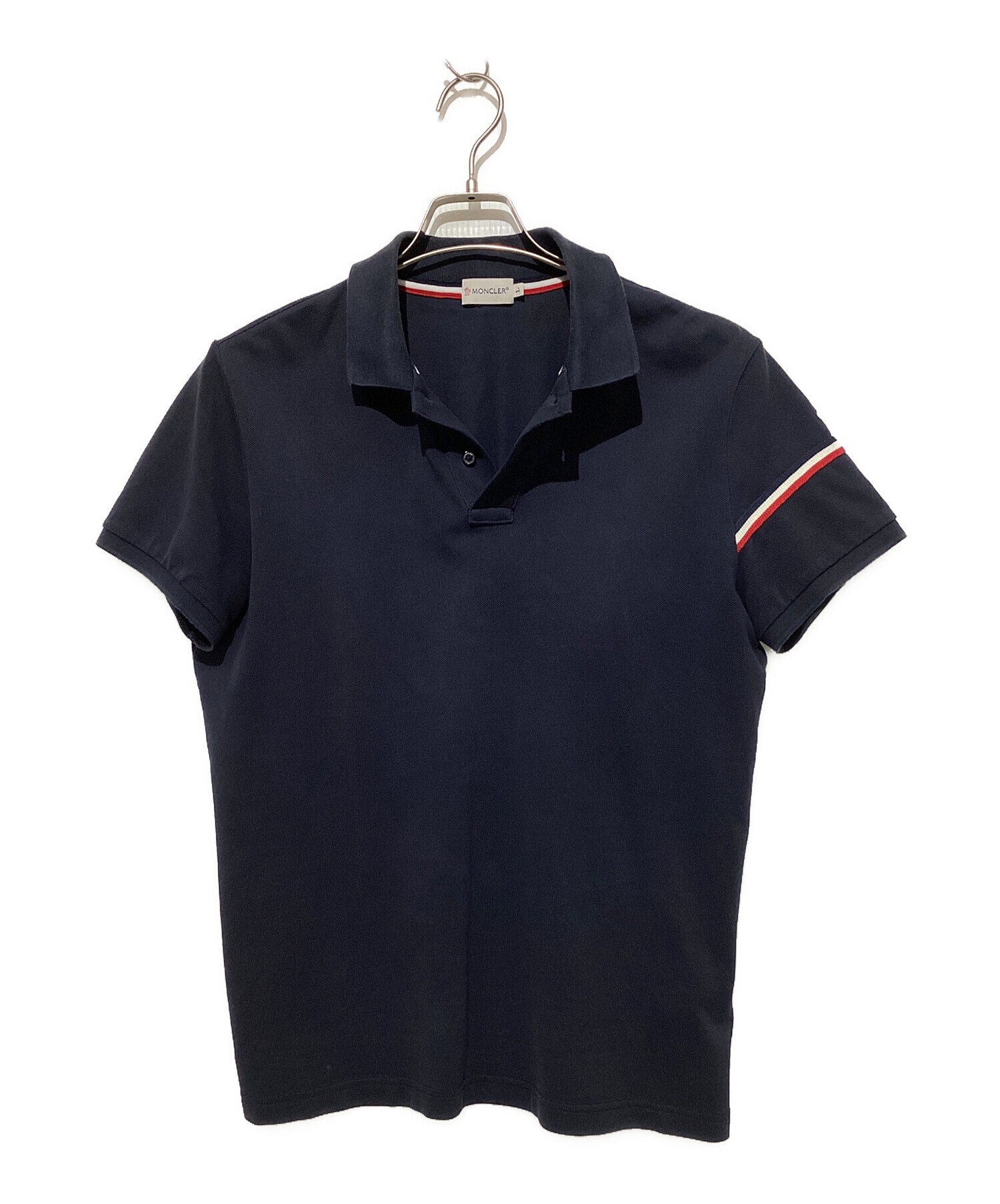 中古・古着通販】MONCLER (モンクレール) ポロシャツ ネイビー サイズ 