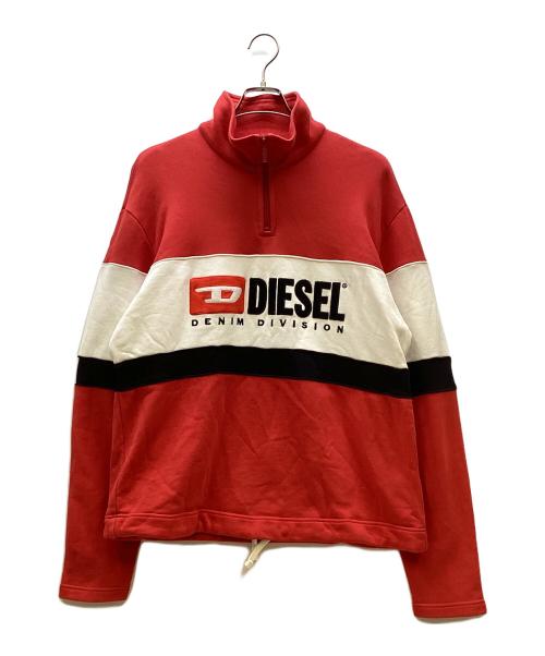 中古・古着通販】DIESEL (ディーゼル) ハーフジップスウェット レッド