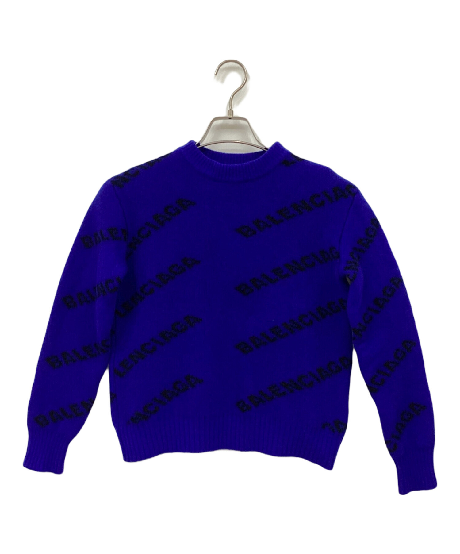 中古・古着通販】BALENCIAGA (バレンシアガ) ロゴニット ブルー