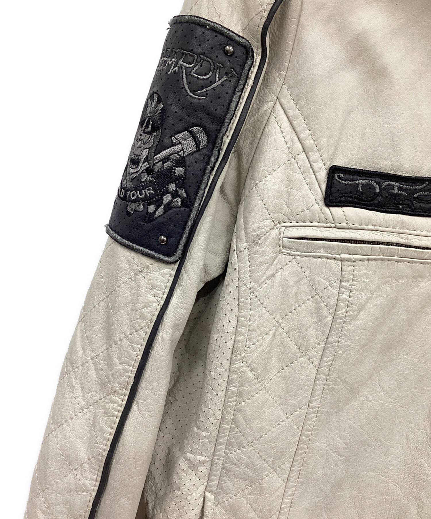 中古・古着通販】Ed Hardy (エド ハーディー) レザーライダース 