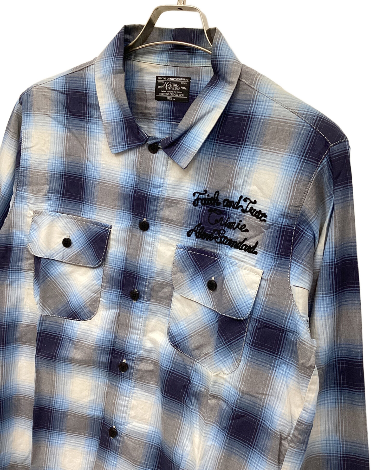 中古・古着通販】CRIMIE (クライミー) 長袖シャツ ブルー サイズ:L
