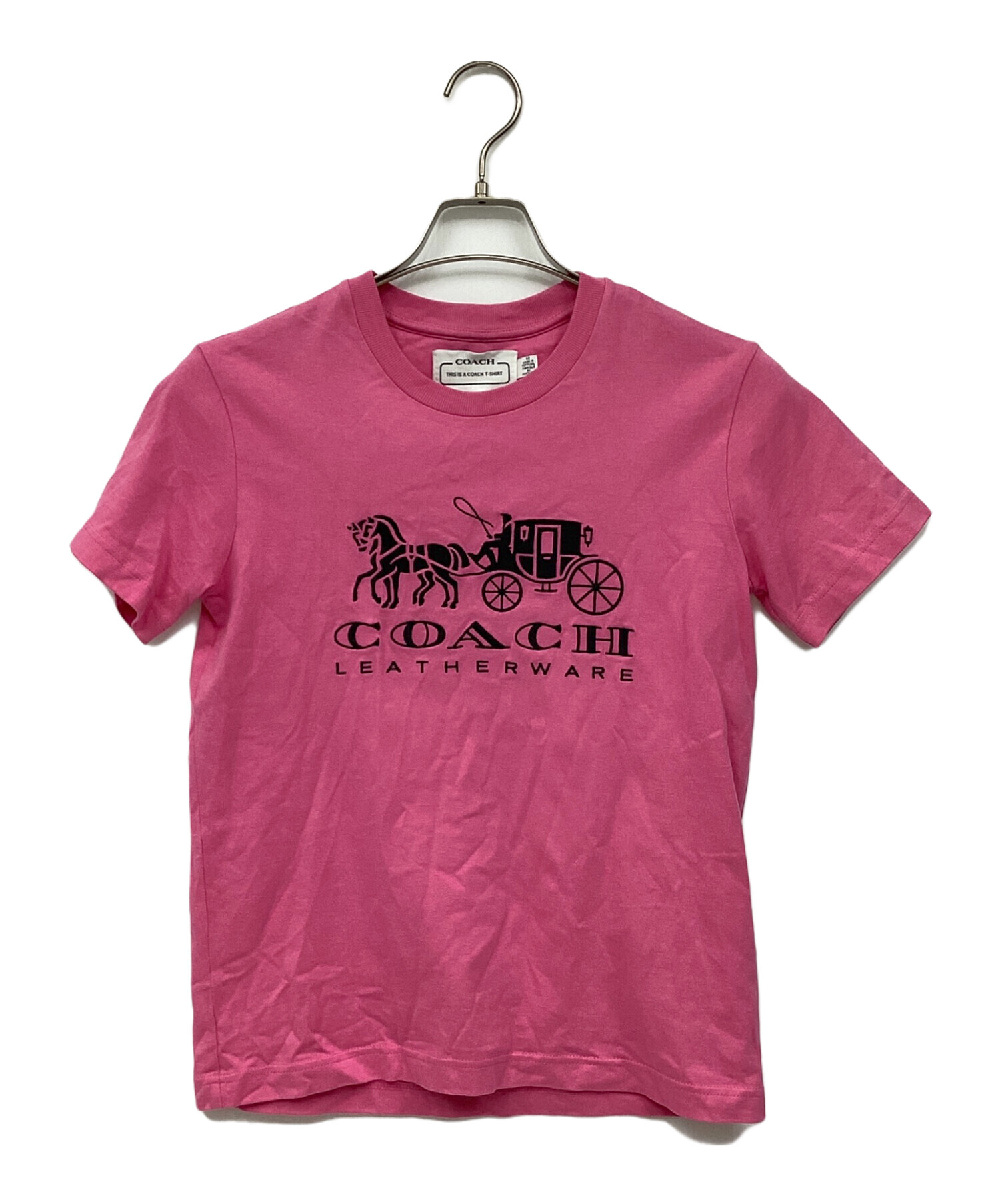 コーチ COACH Tシャツ カットソー XS 半袖 クルーネック フローラル COACH（コーチ）の「フローラル クロップド シグネチャー スクリプト T