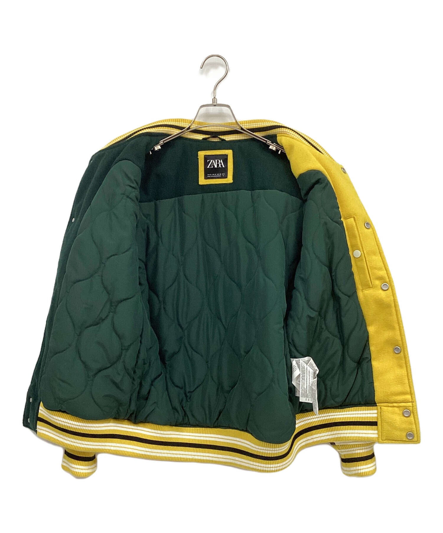 中古・古着通販】ZARA (ザラ) スタジャン グリーン×イエロー サイズ:S 