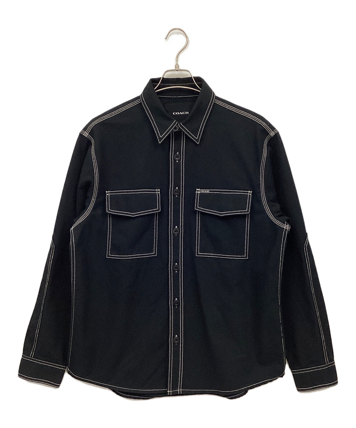 中古・古着通販】COACH (コーチ) ツイルオーバーシャツ ブラック