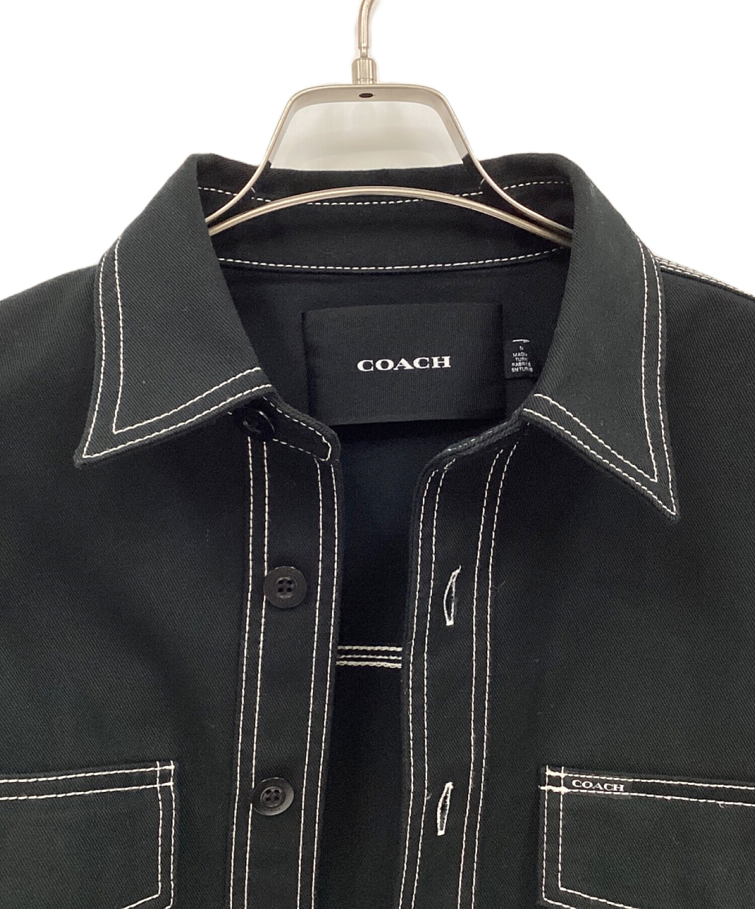 中古・古着通販】COACH (コーチ) ツイルオーバーシャツ ブラック