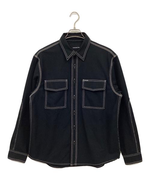 中古・古着通販】COACH (コーチ) ツイルオーバーシャツ ブラック