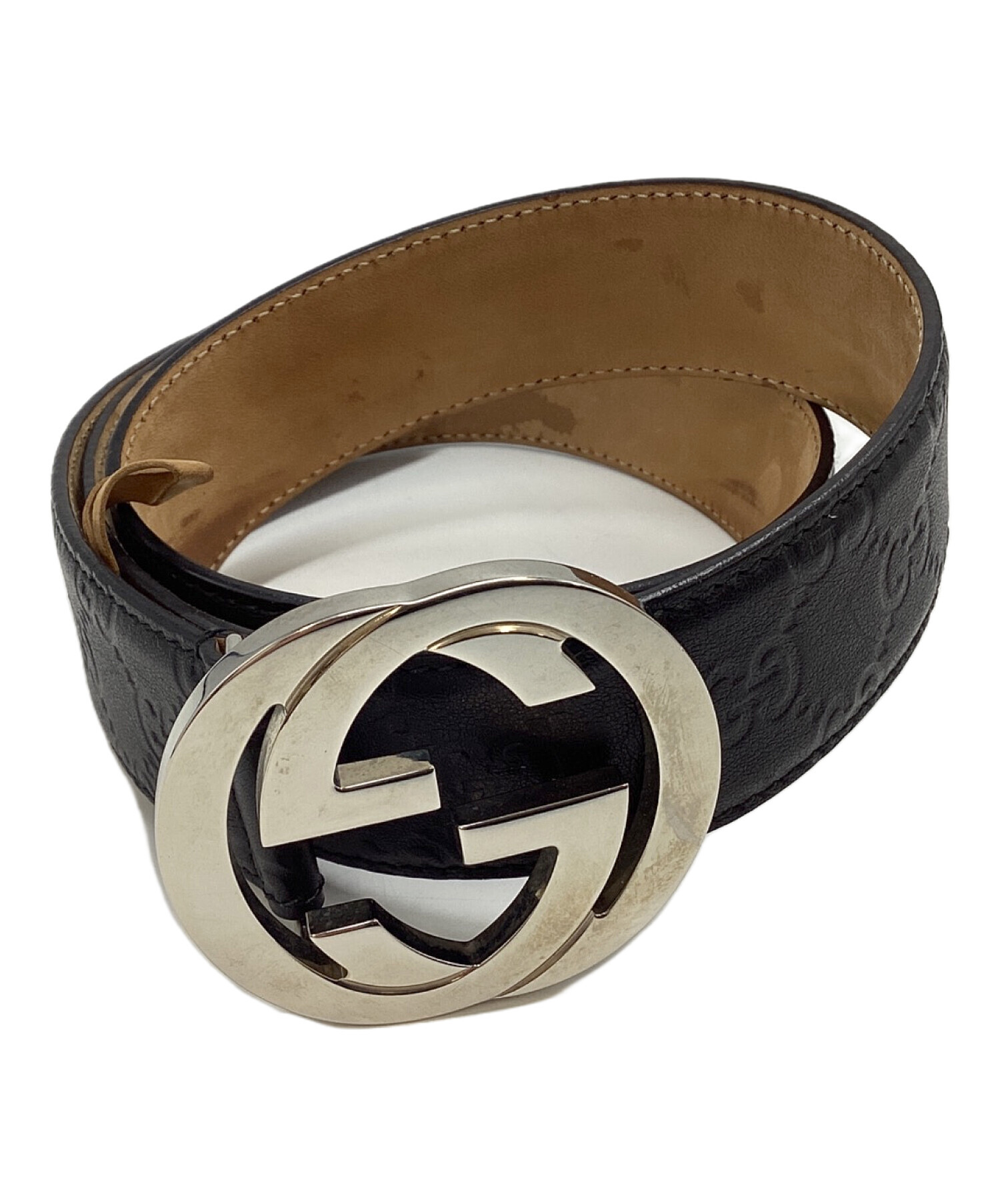 中古・古着通販】GUCCI (グッチ) ダブルGバックルレザーベルト