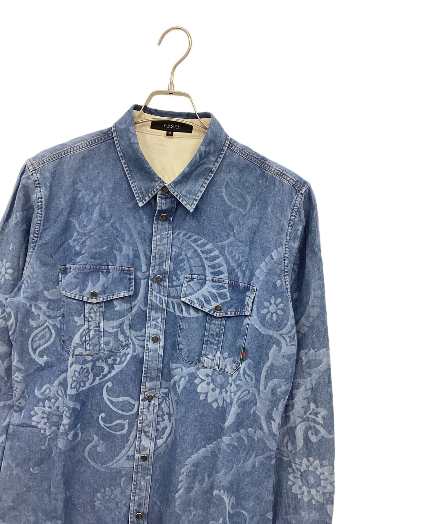 中古・古着通販】GUCCI (グッチ) 長袖シャツ ブルー サイズ:48