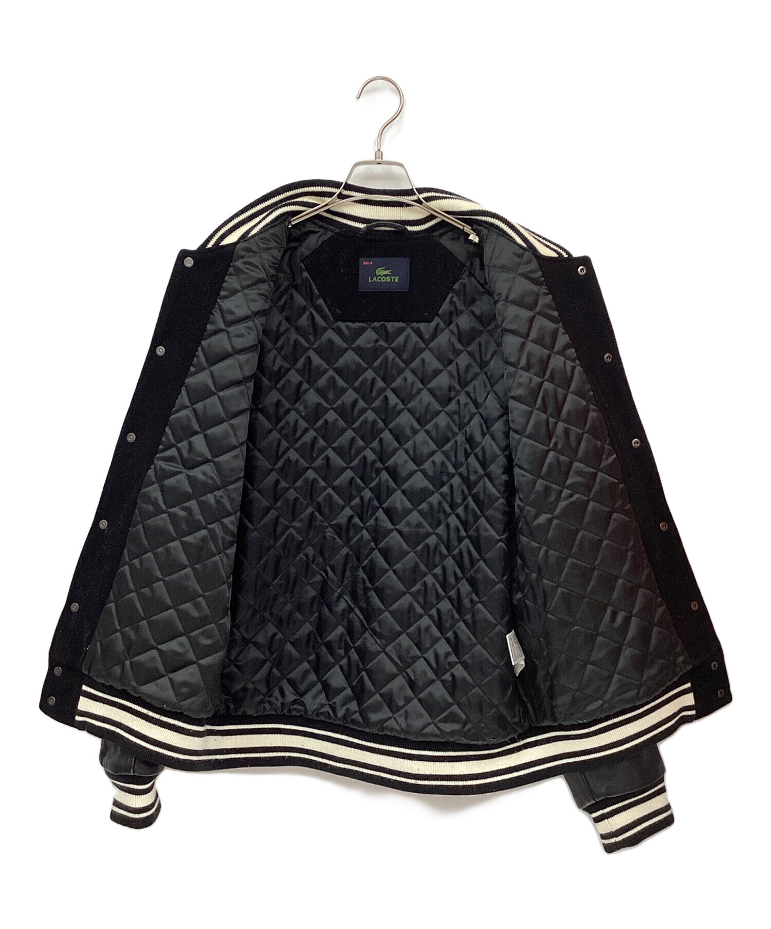 中古・古着通販】LACOSTE (ラコステ) レザー切替スタジャン ブラック