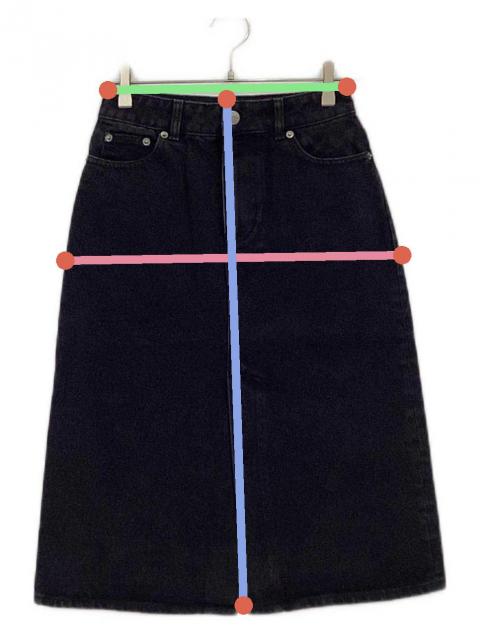 【美品】COACH コーチ　シグネチャー　デニムスカート　ブラック S 中古・古着通販】COACH (コーチ) ミッドデニムスカート ブラック