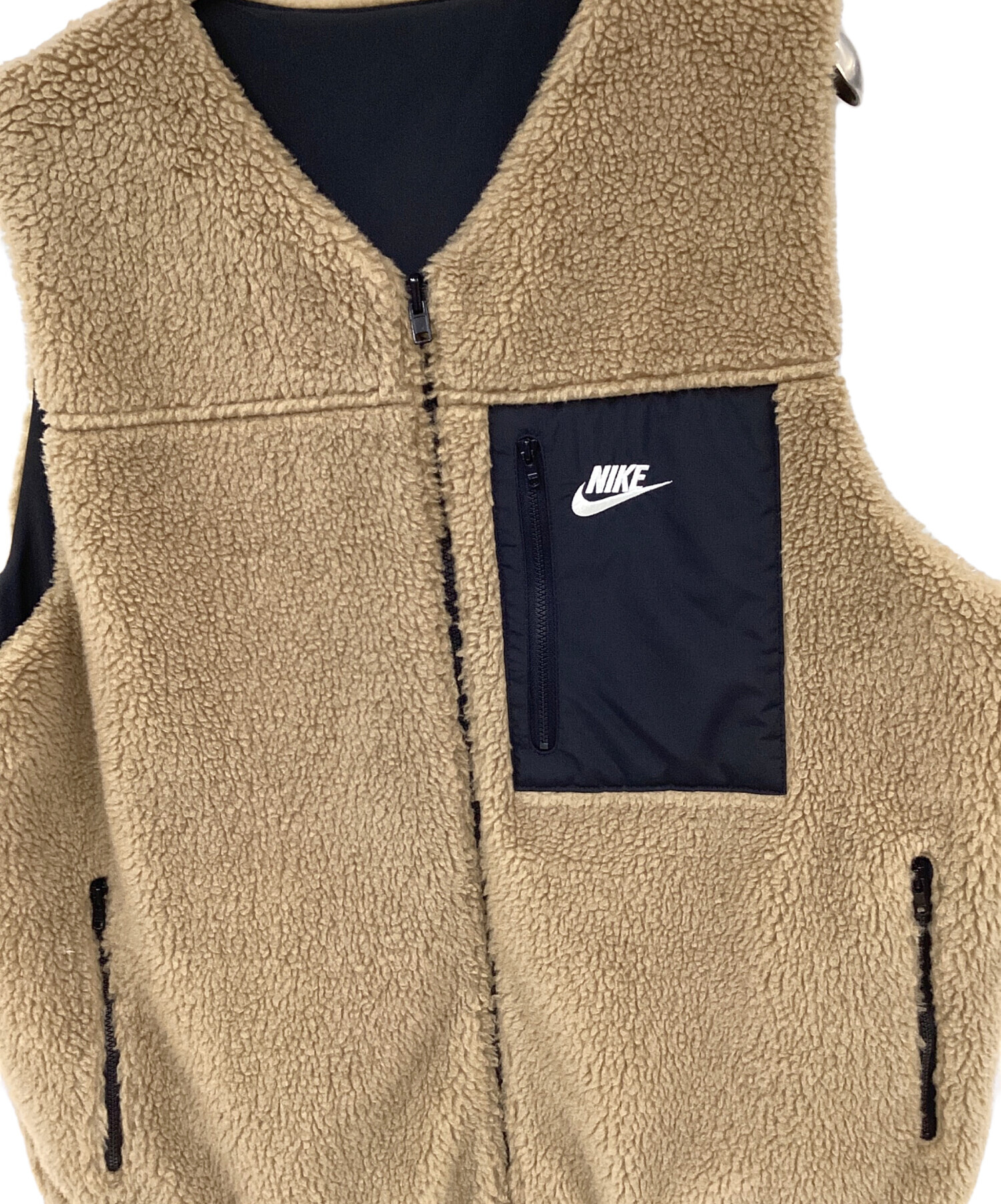 中古・古着通販】NIKE (ナイキ) リバーシブルボアベスト ブラウン