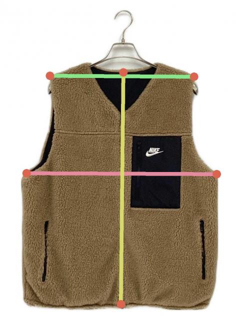 中古・古着通販】NIKE (ナイキ) リバーシブルボアベスト ブラウン