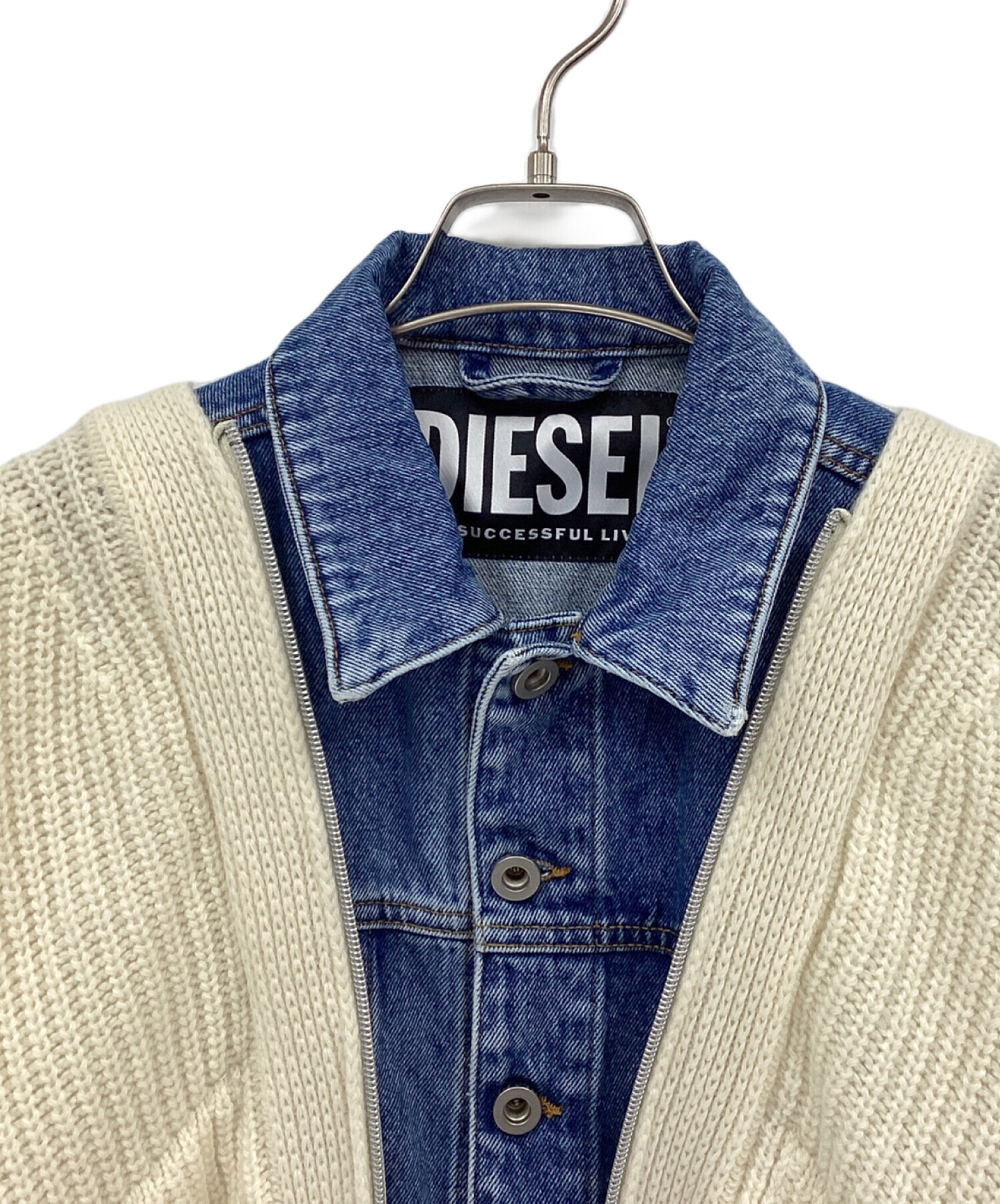 中古・古着通販】DIESEL (ディーゼル) ニットドッキングデニム