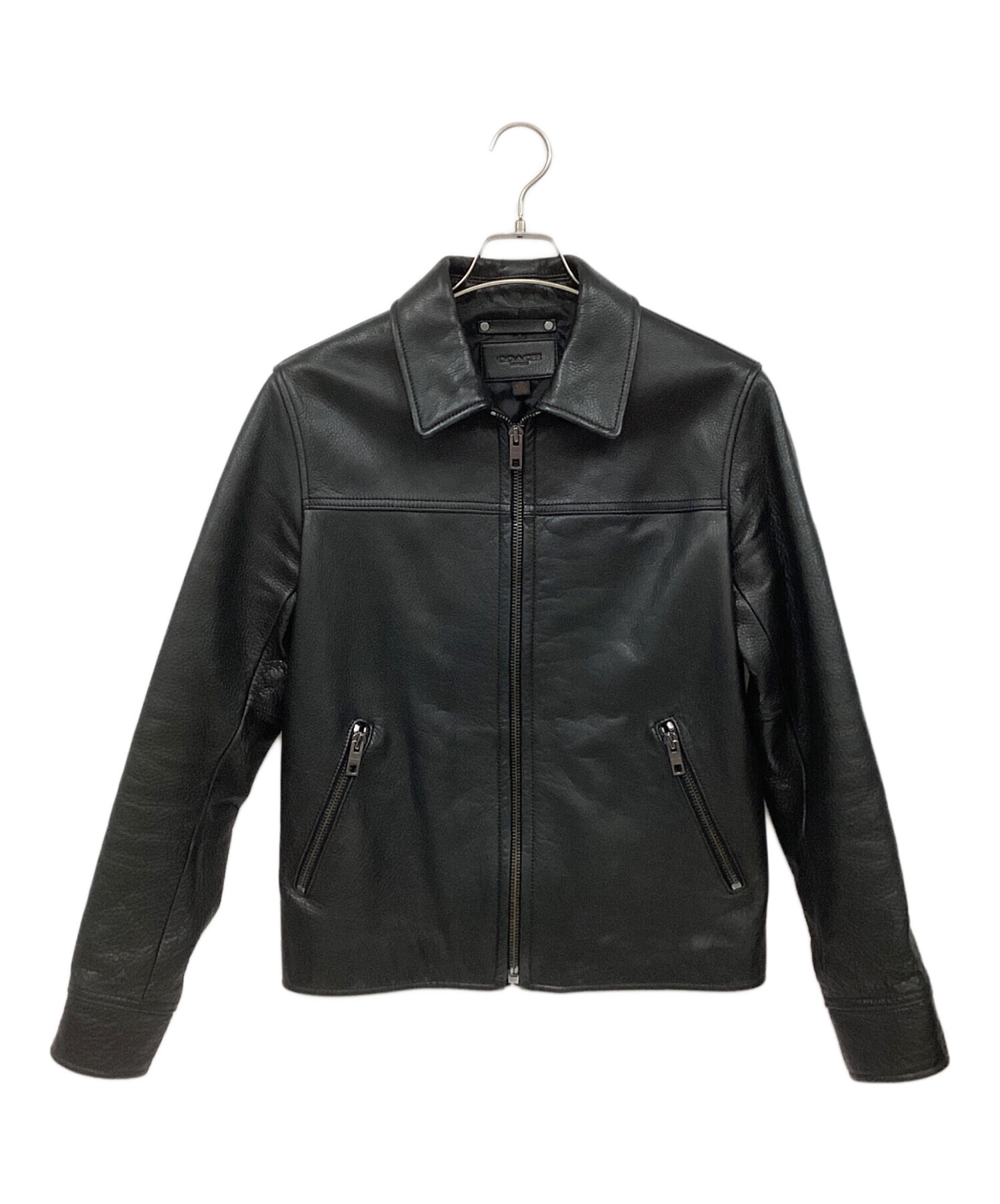 中古・古着通販】COACH (コーチ) カウレザージャケット ブラック