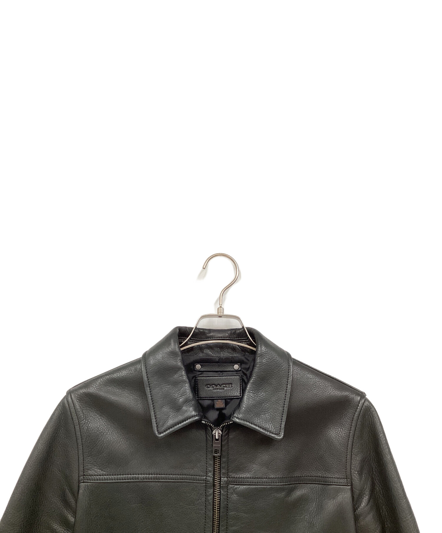 中古・古着通販】COACH (コーチ) カウレザージャケット ブラック