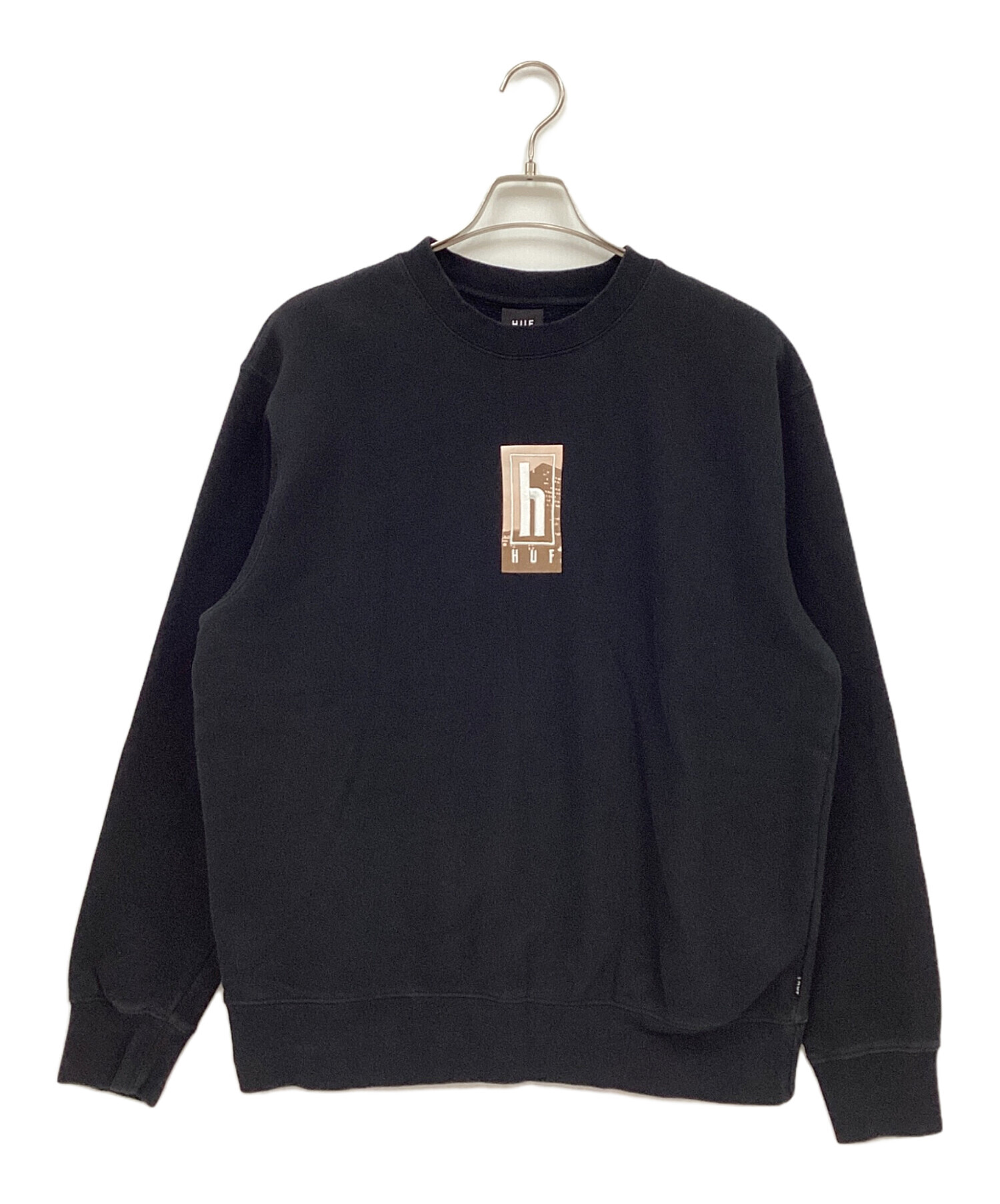 中古・古着通販】HUF (ハフ) クルーネックスウェット ブラック サイズ 