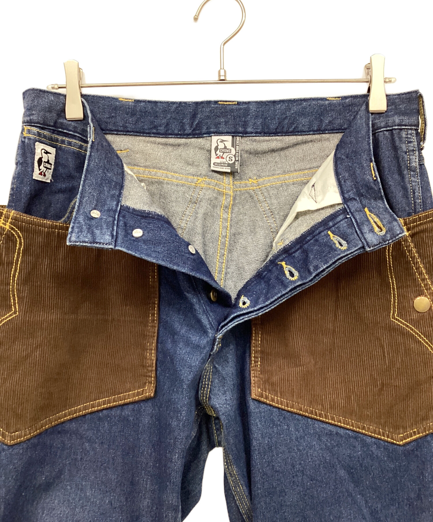 中古・古着通販】CHUMS (チャムス) デニムパンツ インディゴ×ブラウン 