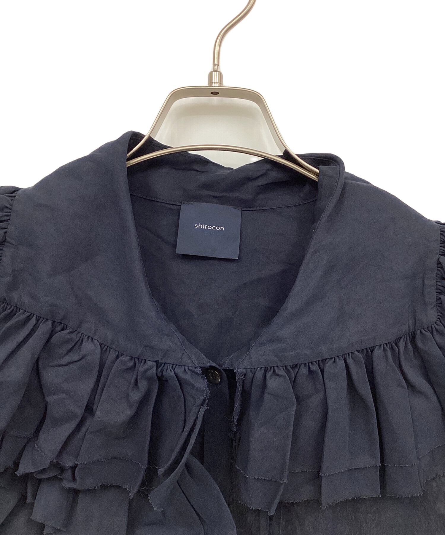 中古・古着通販】YORI (ヨリ) 半袖シャツ ネイビー サイズ:38