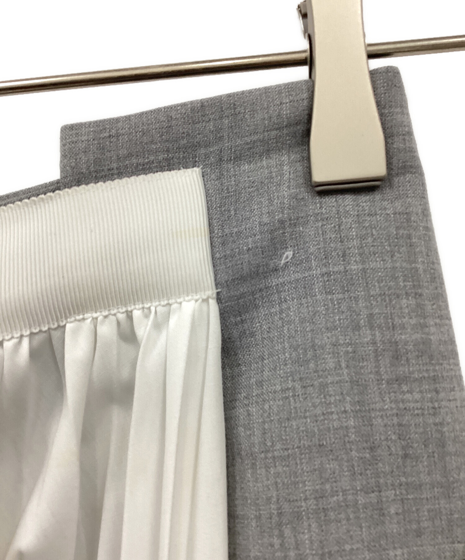 中古・古着通販】sacai (サカイ) ドッキングスカート グレー×ホワイト
