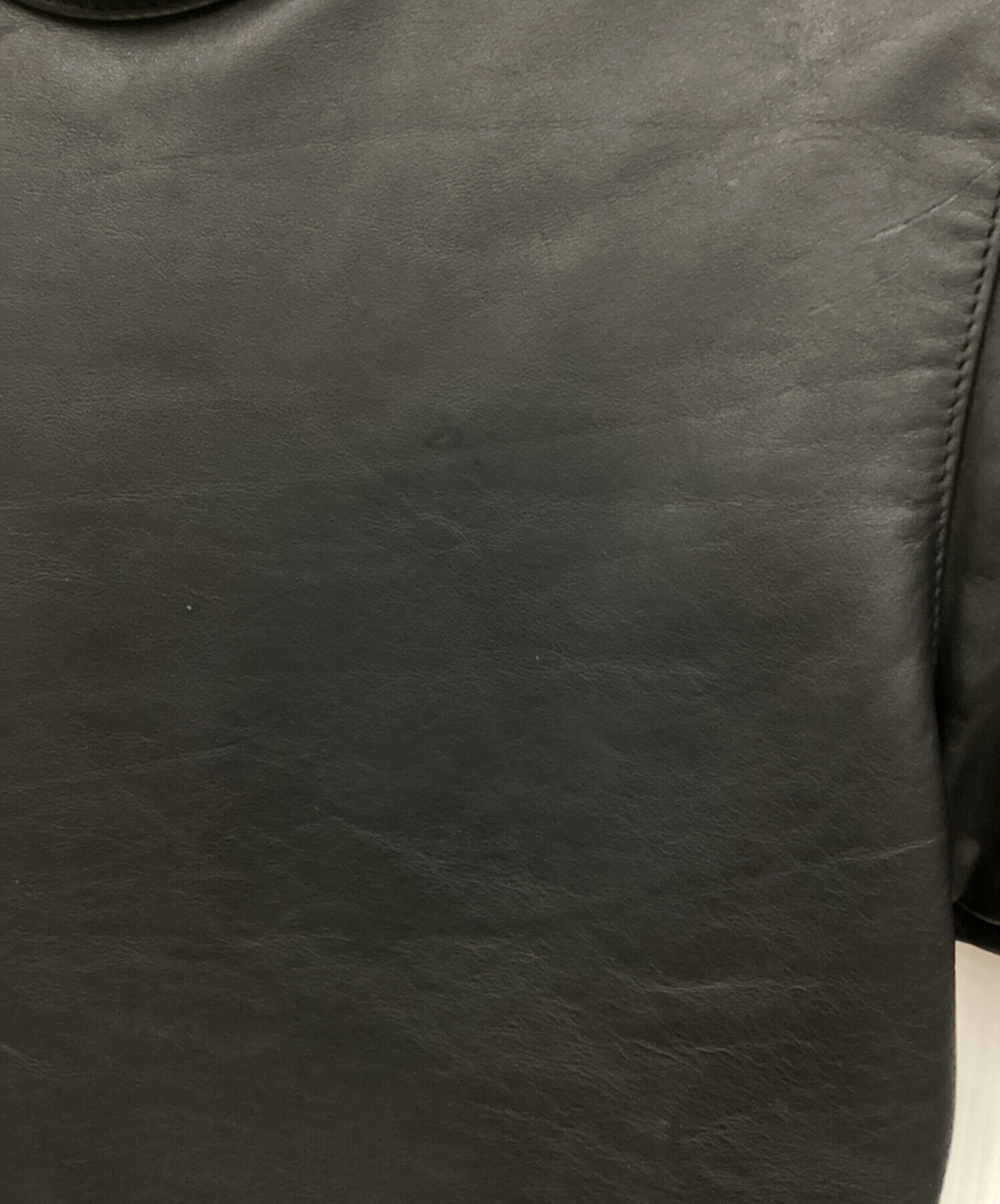 中古・古着通販】Schott (ショット) レザー半袖シャツ ブラック サイズ