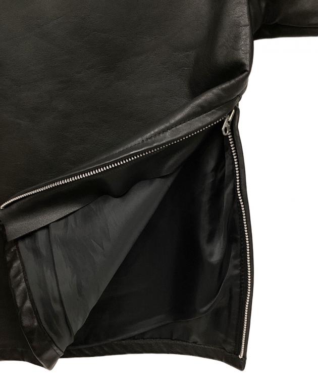中古・古着通販】Schott (ショット) レザー半袖シャツ ブラック サイズ