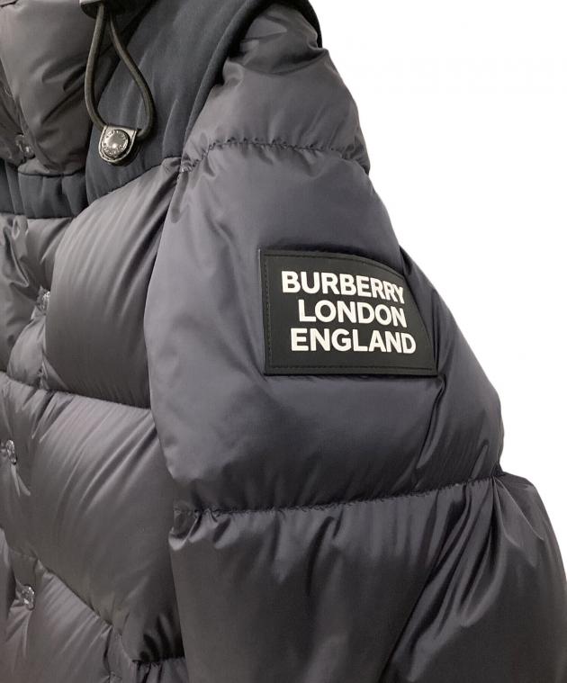 BURBERRY フード付きネイビーダウンジャケット フーデッド ダウンジャケット (ネイビーブルー) - メンズ, ナイロン