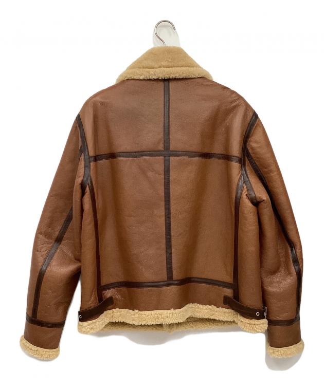 ポーランド製BOLINI 羊革ムートンフライトジャケット ブラウン48サイズ 中古・古着通販】BOLINI (ボリーニ) ムートンジャケット ブラウン