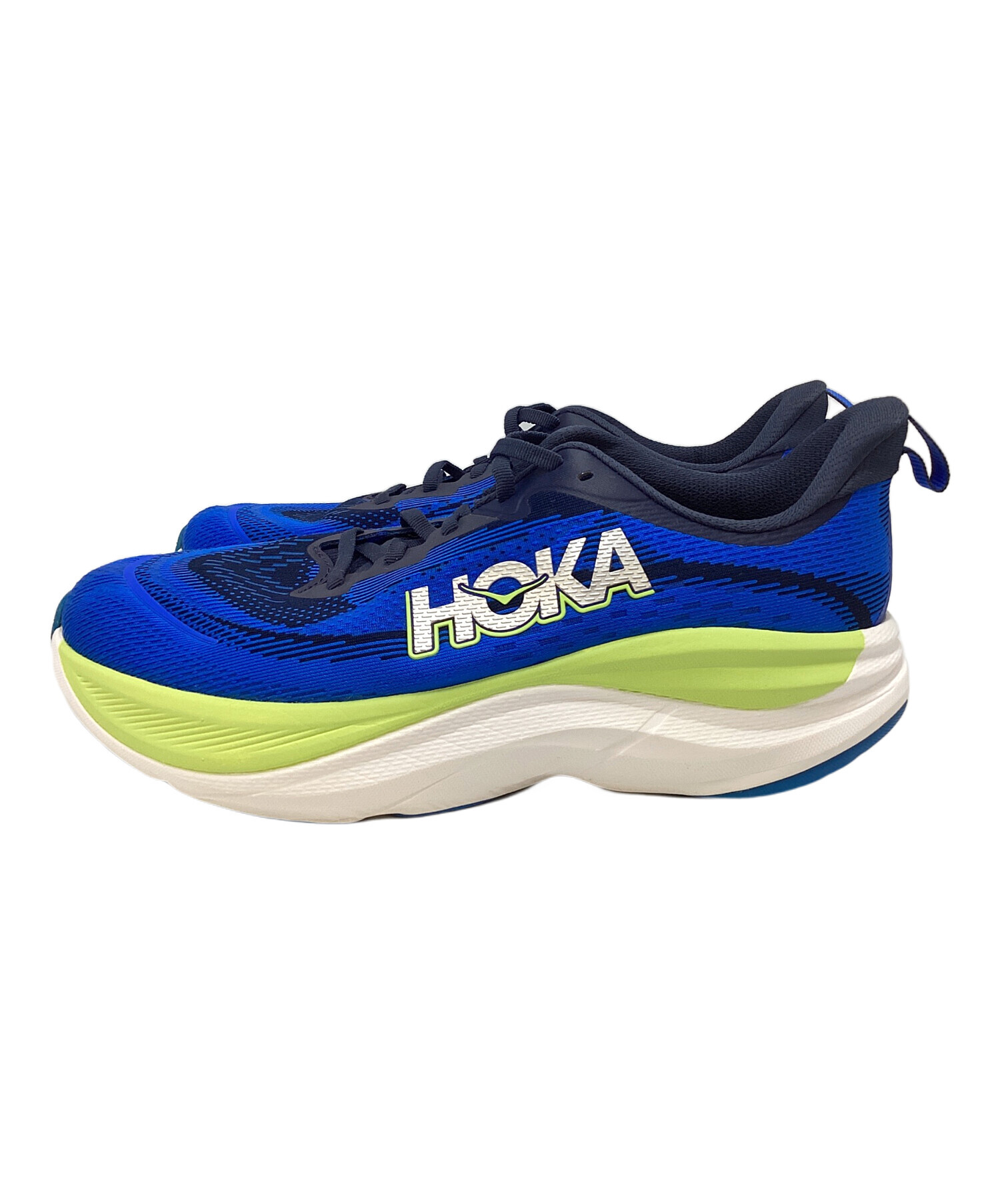 中古・古着通販】HOKA (ホカ) ランニングシューズ ブルー×黄緑 サイズ