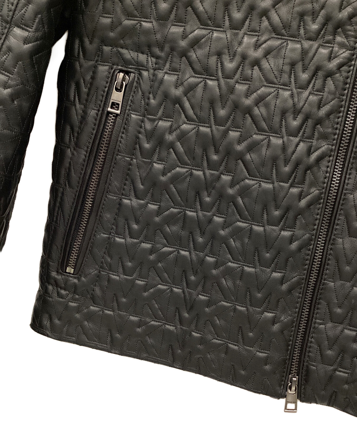 L*y様 MICHAEL KORS 高級 羊革 レザージャケット L ブラック 中古・古着通販】MICHAEL KORS (マイケル・コース) ラムレザー