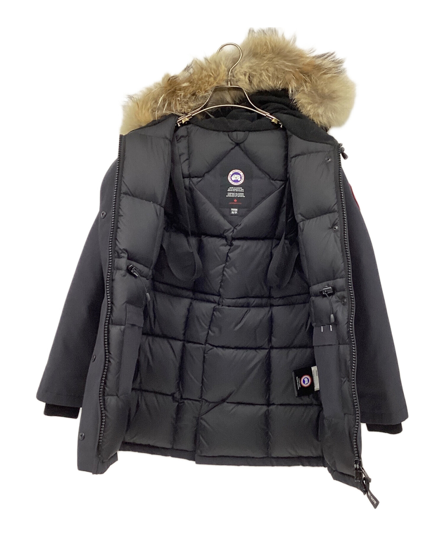 【未使用級】 カナダグース XSネイビーBlack 中古・古着通販】CANADA GOOSE (カナダグース) ダウンジャケット