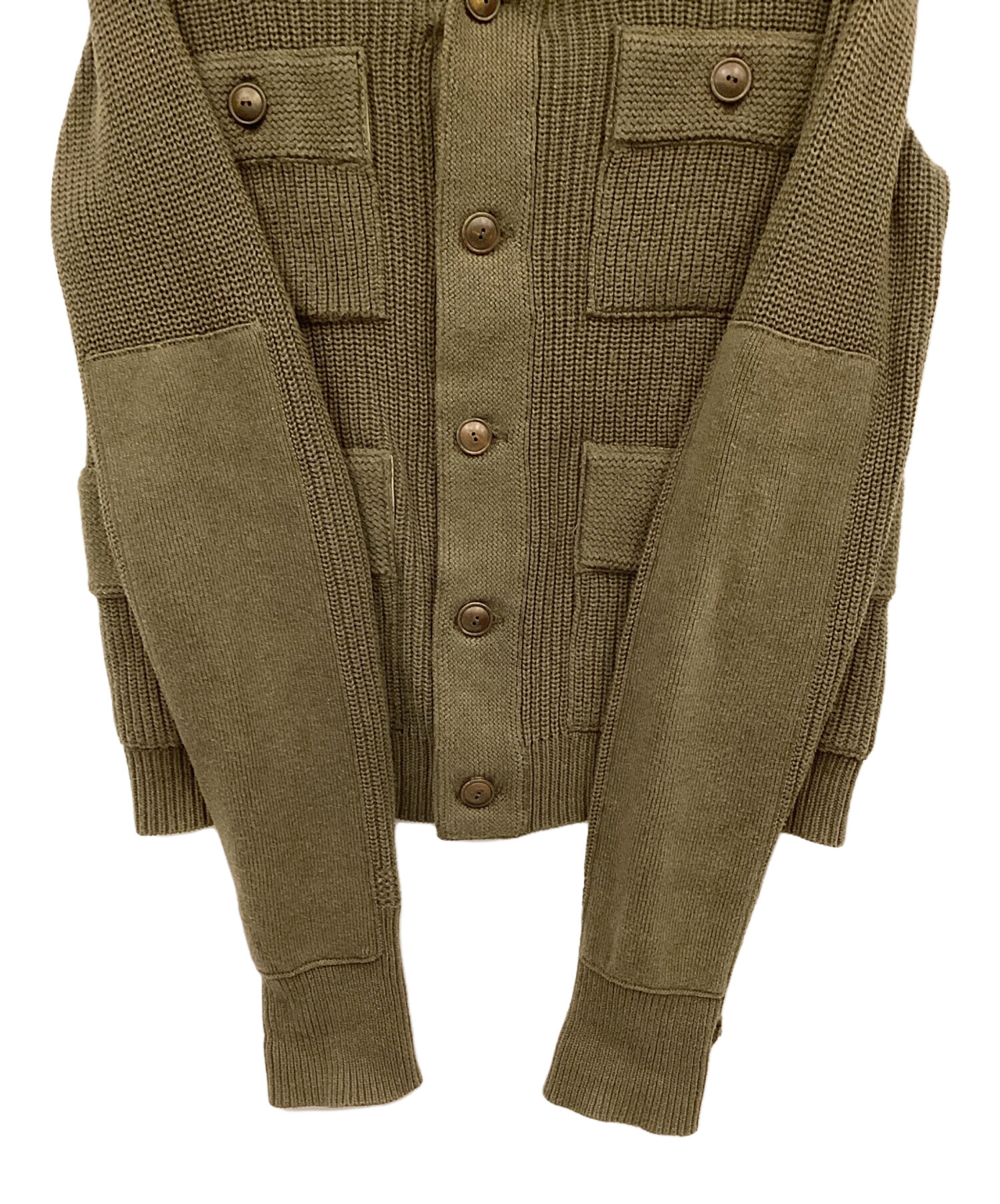 RRL ダブルアールエル カーディガン メンズ オリーブグリーン 中古・古着通販】RRL (ダブルアールエル) ショールカラーカーディガン