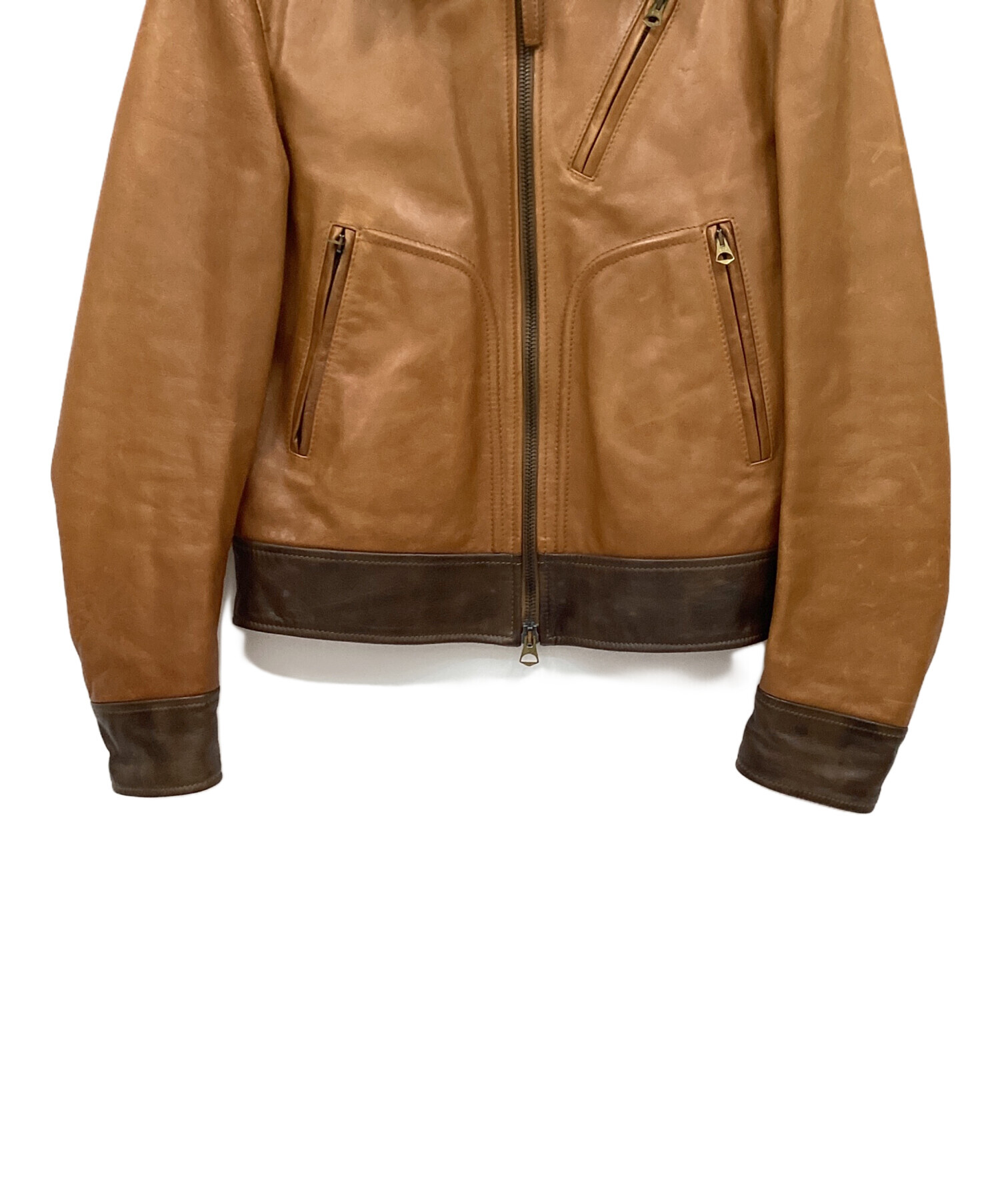 中古・古着通販】ARMANI JEANS (アルマーニジーンズ) レザージャケット 中古・古着通販】ARMANI JEANS (アルマーニジーンズ) レザージャケット