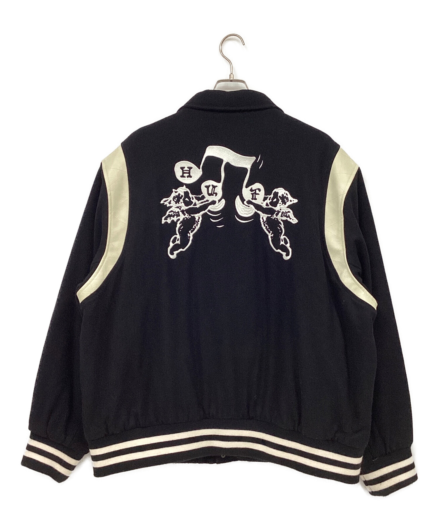 中古・古着通販】HUF (ハフ) スタジャン ブラック×ホワイト サイズ:XL