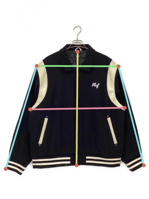 中古・古着通販】HUF (ハフ) スタジャン ブラック×ホワイト サイズ:XL