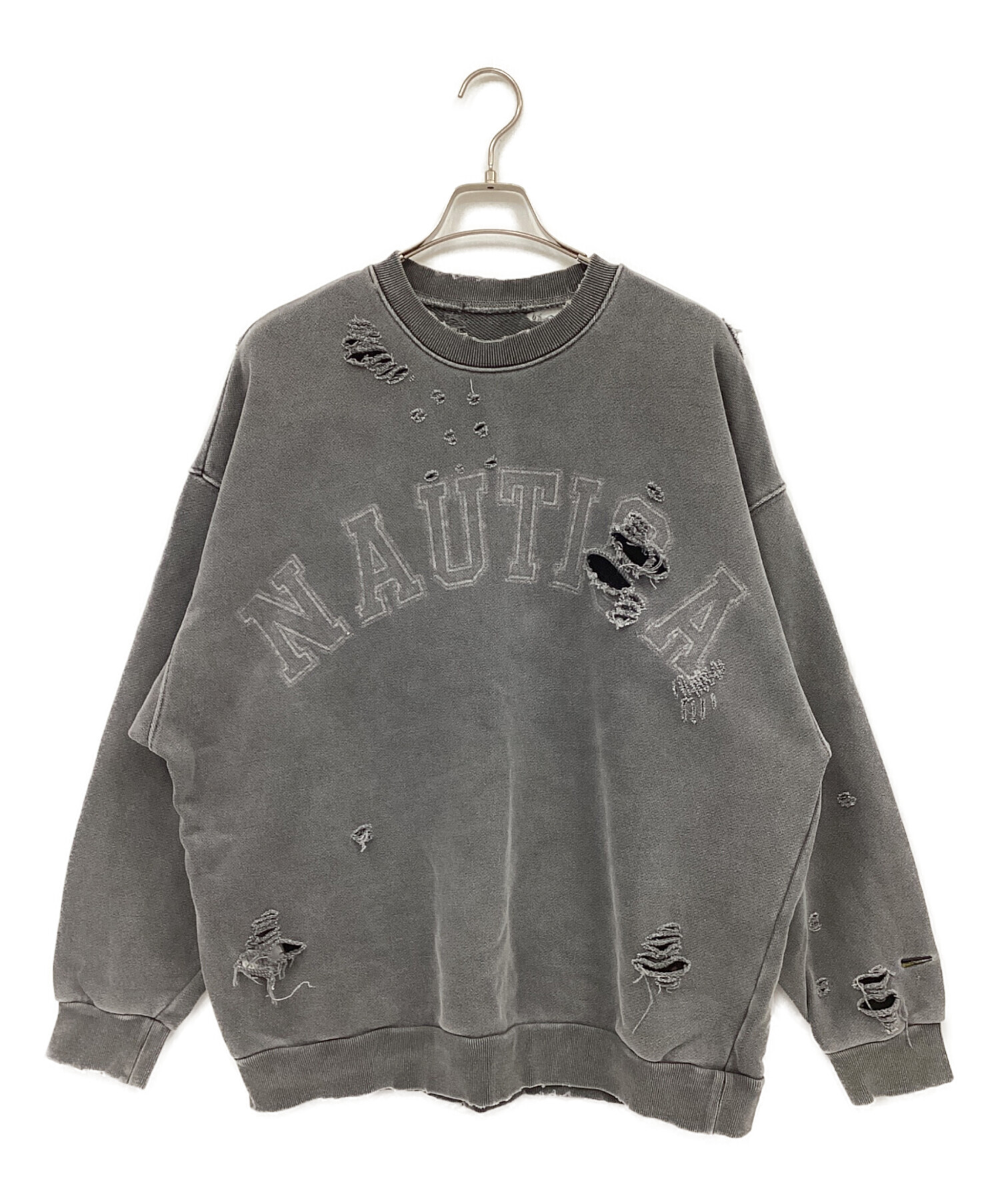 中古・古着通販】NAUTICA (ノーティカ) ダメージ加工スウェット グレー 