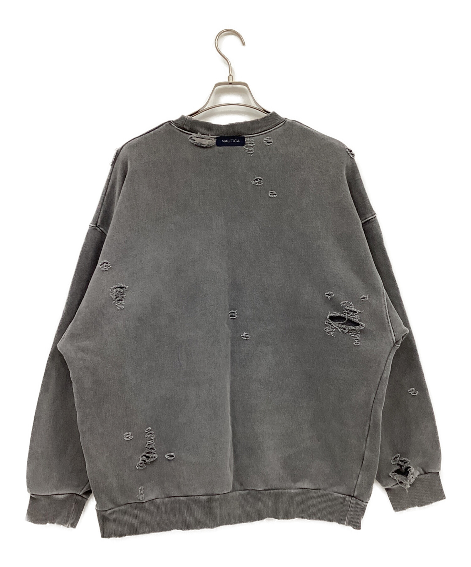 中古・古着通販】NAUTICA (ノーティカ) ダメージ加工スウェット グレー 