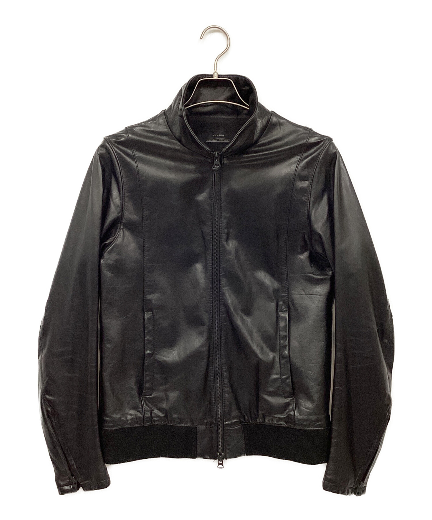 中古・古着通販】Shama (シャマ) カウレザージャケット ブラック