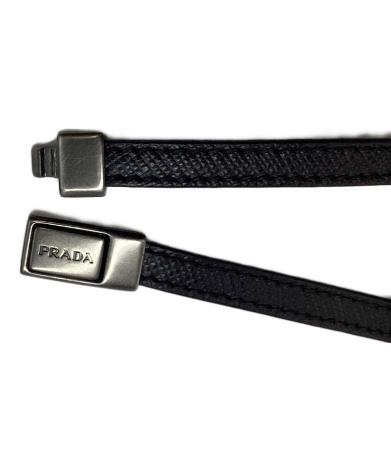中古・古着通販】PRADA (プラダ) プラダ/ロゴブレスレット ブラック