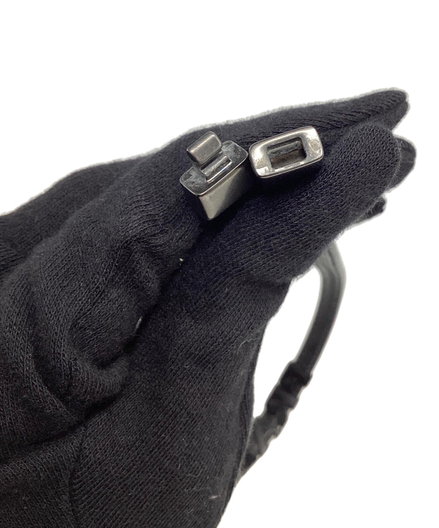 中古・古着通販】PRADA (プラダ) プラダ/ロゴブレスレット ブラック