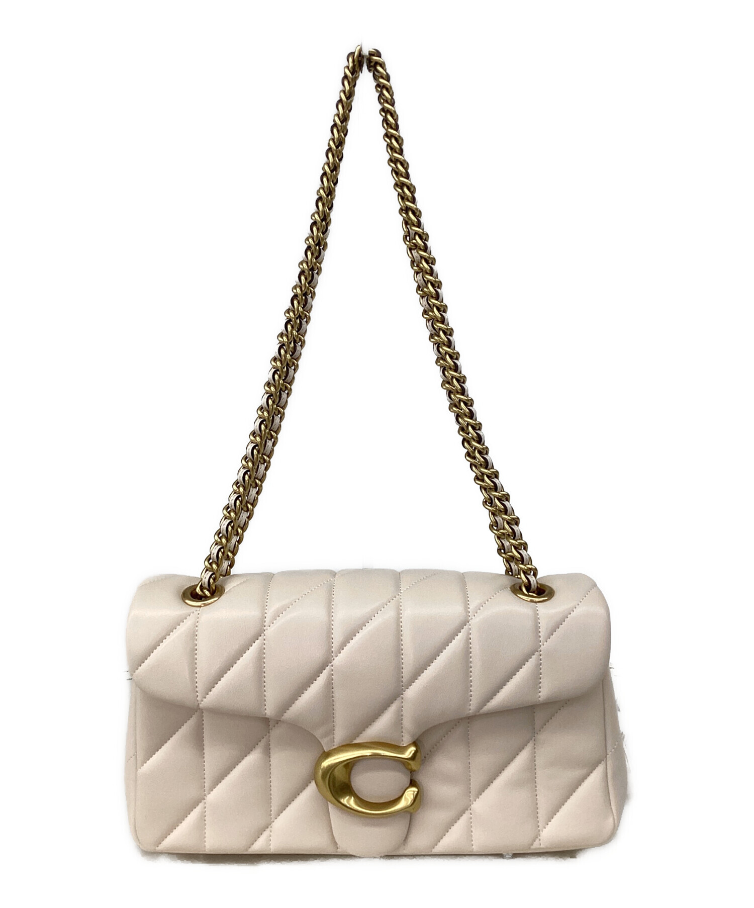 COACH アイボリー キルティング ショルダーバッグ【美品】 中古・古着通販】COACH (コーチ) ショルダーキルティングバッグ/コーチ