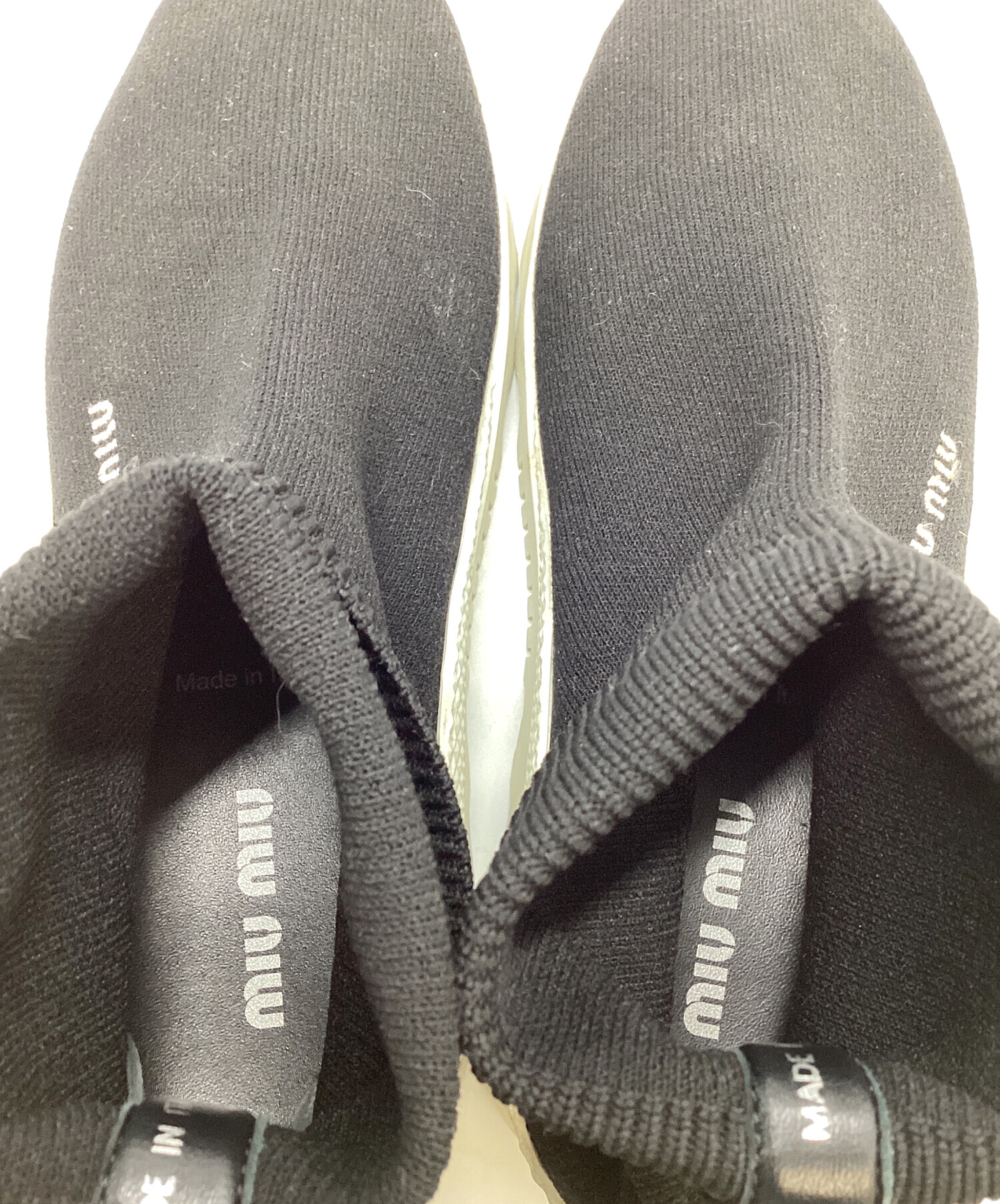 中古・古着通販】MIU MIU (ミュウミュウ) ソックススニーカー ブラック
