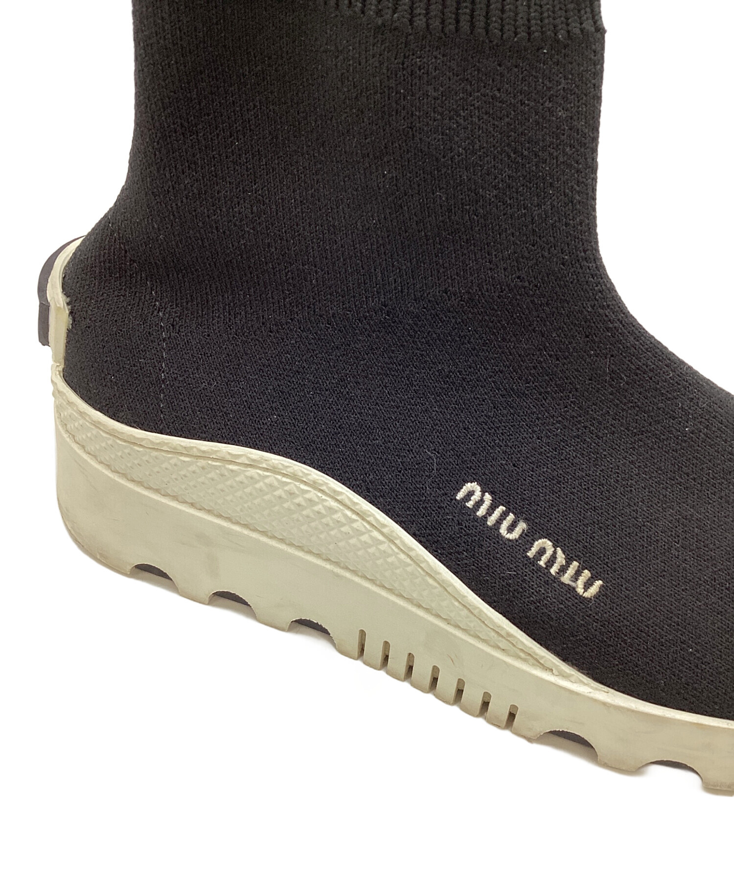 中古・古着通販】MIU MIU (ミュウミュウ) ソックススニーカー ブラック