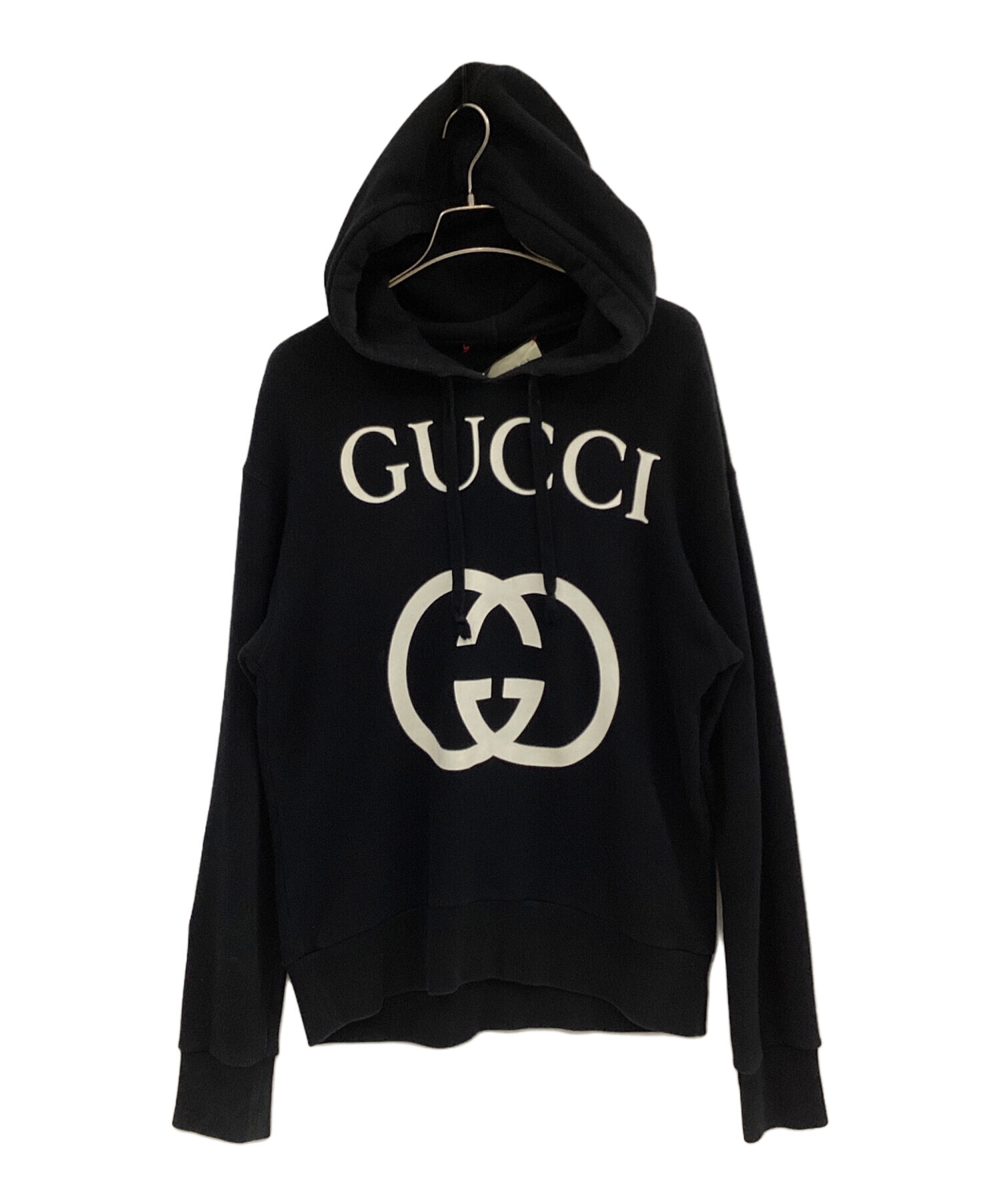 GUCCI プルオーバーパーカー ブラック 中古・古着通販】GUCCI (グッチ) プルオーバーパーカー ブラック