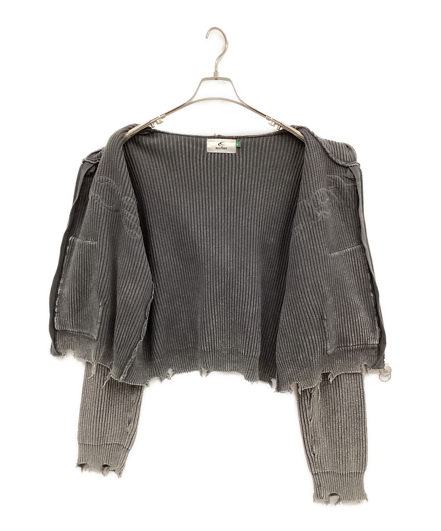 scuffers ジップアップパーカー グレー S 中古・古着通販】scuffers (スカッファー) ジップアップパーカー