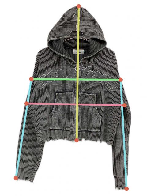 scuffers チェック柄 ジップアップ フーディー 中古・古着通販】scuffers (スカッファー) ジップアップパーカー