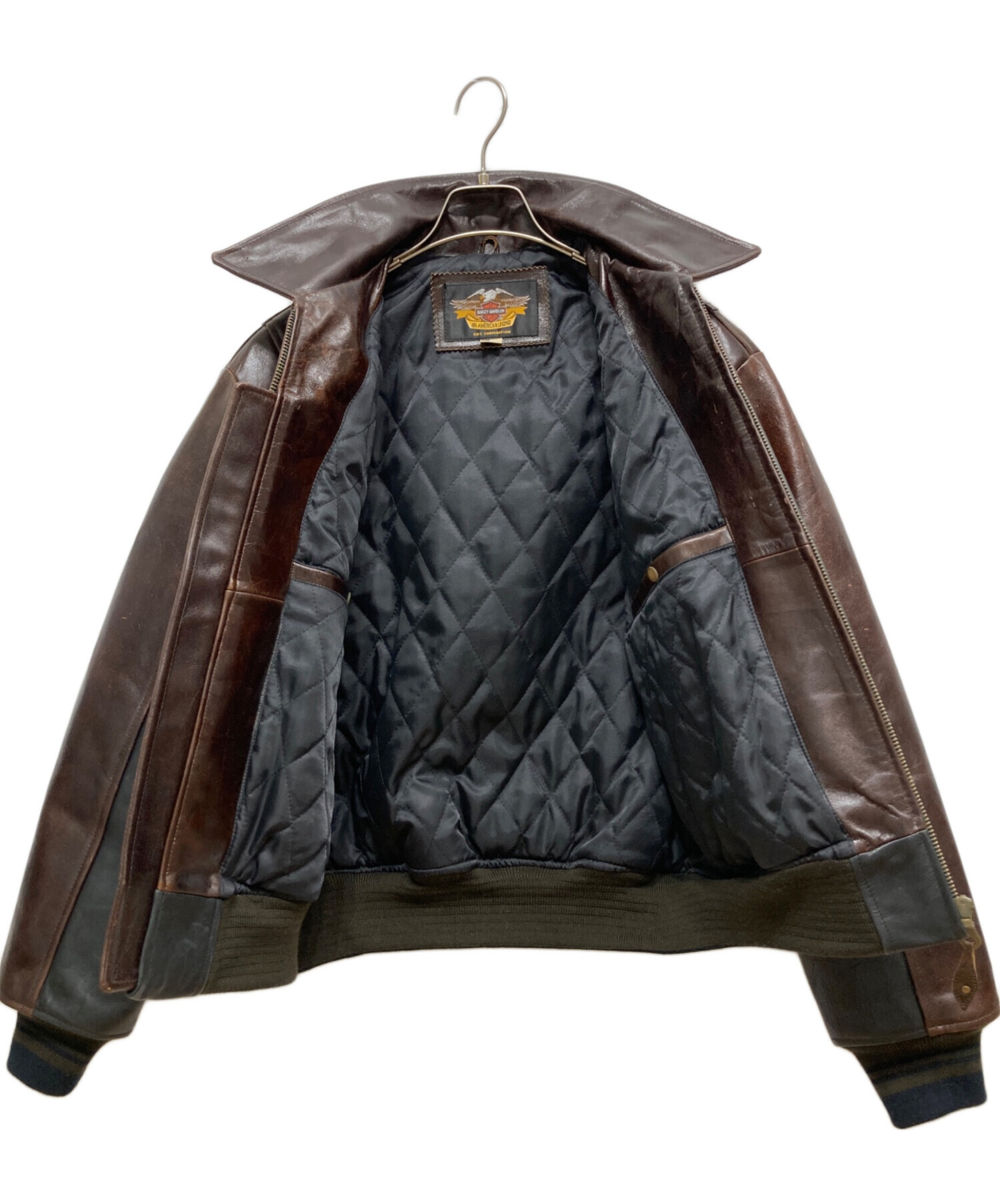 ハーレーダビッドソン革ジャンブラウンМサイズ