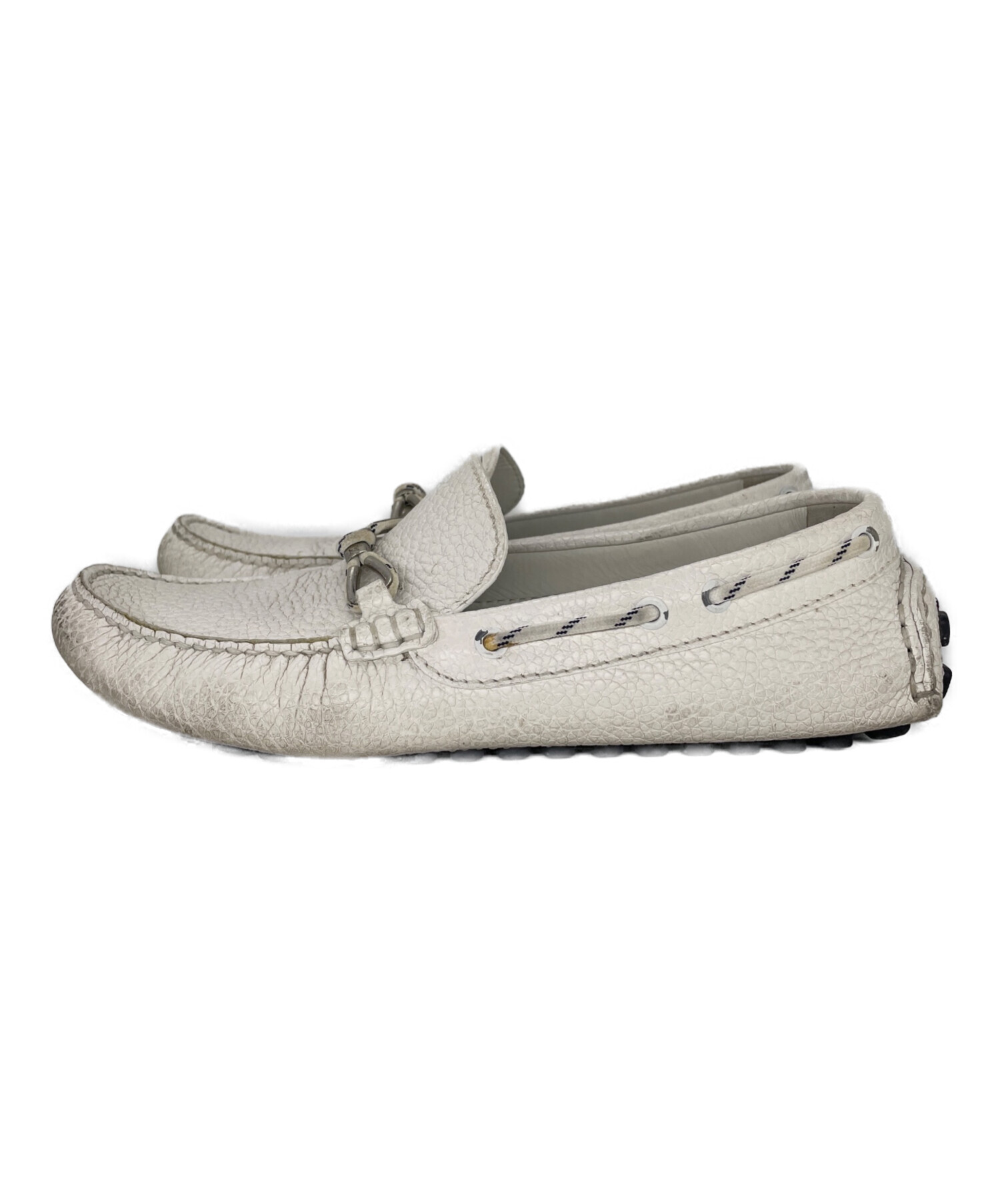 Louis Vuitton ホワイト　ドライビングシューズ 中古・古着通販】LOUIS VUITTON (ルイ ヴィトン) ドライビングシューズ