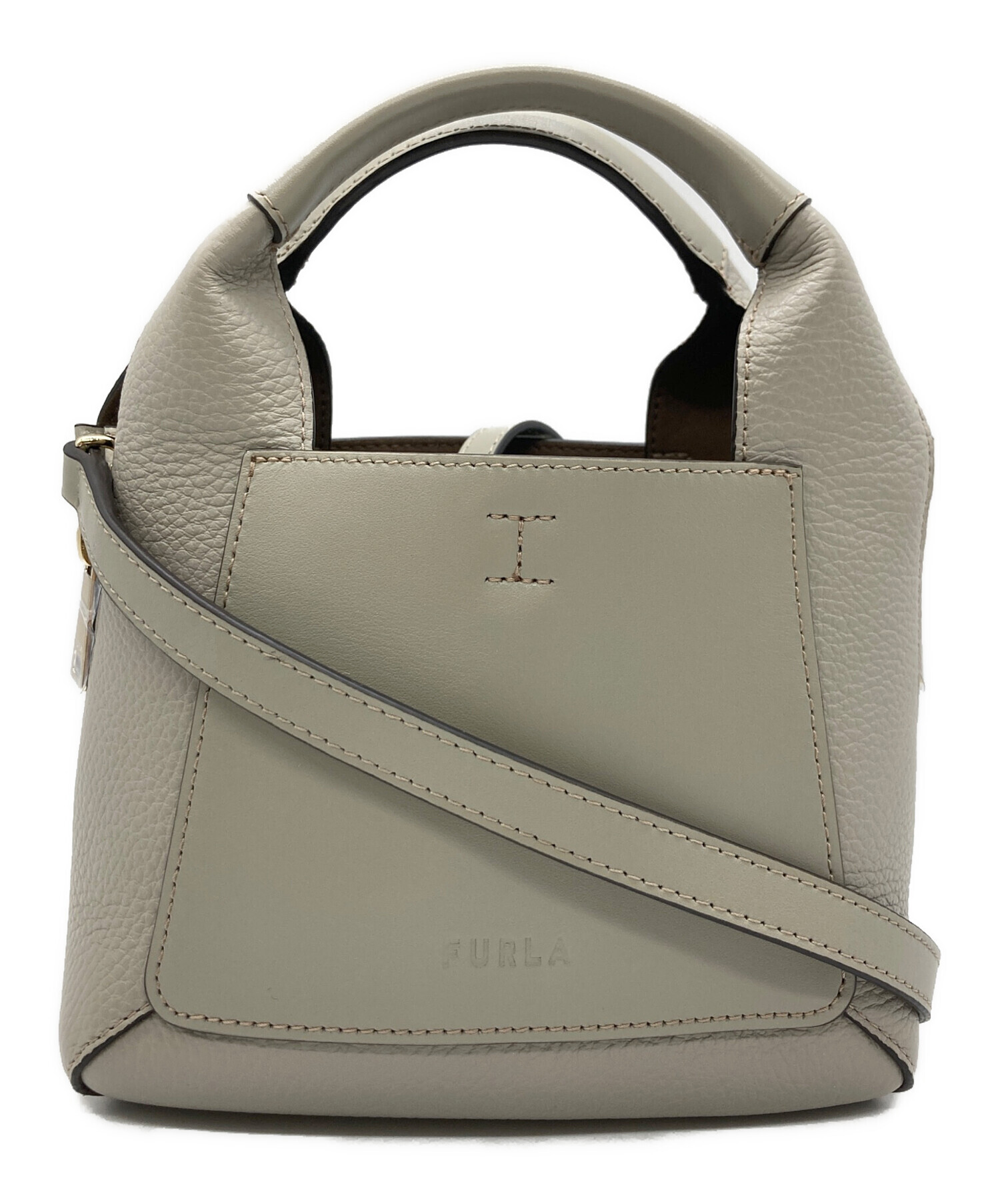 フルラ FURLA グレー 2WAY ショルダーバッグ ハンドバッグ 保存袋付 